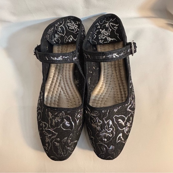 FREE PEOPLE SZ 39 Evie Convertible Canvass Brocade Ballet Flats Squared Toe NEW - Picture 4 of 9